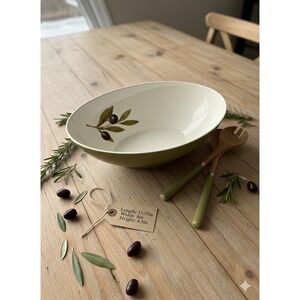 Vintage 70s Avocado Green Melamine Olive Bowl MCM